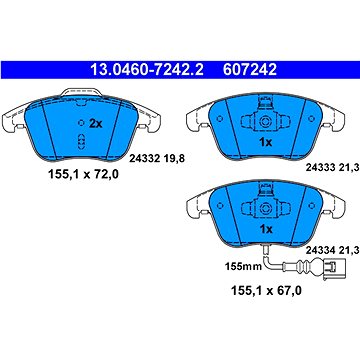 

ATE 607242 Sada brzdových destiček 13.0460-7242.2