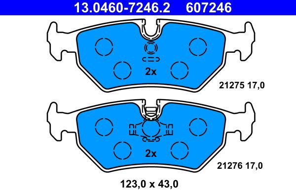 

ATE 607246 Sada brzdových destiček 13.0460-7246.2