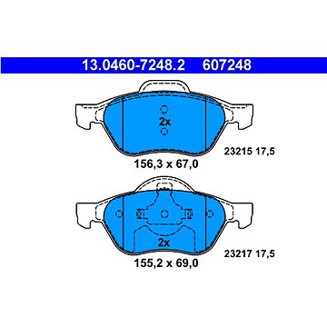 

ATE 607248 Sada brzdových destiček 13.0460-7248.2