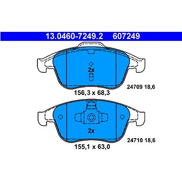 

ATE 607249 Sada brzdových destiček 13.0460-7249.2