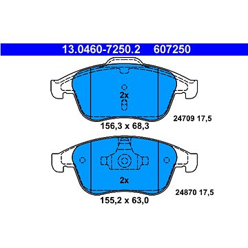 

ATE 607250 Sada brzdových destiček 13.0460-7250.2