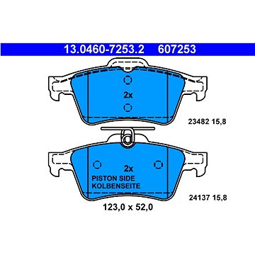 

ATE 607253 Sada brzdových destiček 13.0460-7253.2