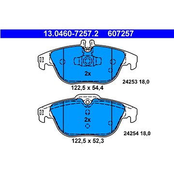 

ATE 607257 Sada brzdových destiček 13.0460-7257.2