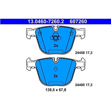 

ATE 607260 Sada brzdových destiček 13.0460-7260.2