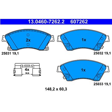 

ATE 607262 Sada brzdových destiček 13.0460-7262.2