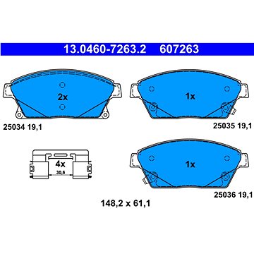

ATE 607263 Sada brzdových destiček 13.0460-7263.2