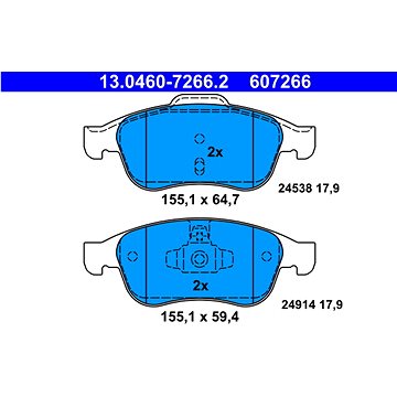 

ATE 607266 Sada brzdových destiček 13.0460-7266.2