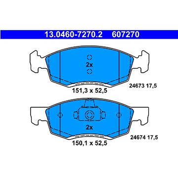 

ATE 607270 Sada brzdových destiček 13.0460-7270.2