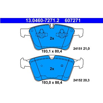 

ATE 607271 Sada brzdových destiček 13.0460-7271.2