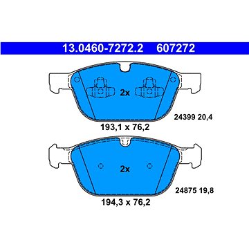 

ATE 607272 Sada brzdových destiček 13.0460-7272.2