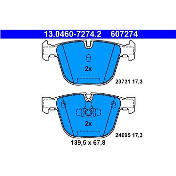

ATE 607274 Sada brzdových destiček 13.0460-7274.2