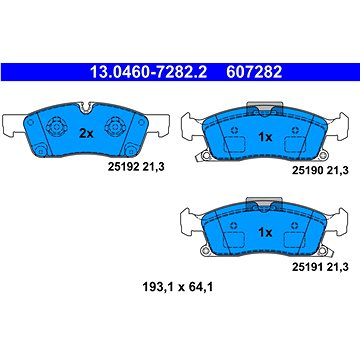 

ATE 607282 Sada brzdových destiček 13.0460-7282.2