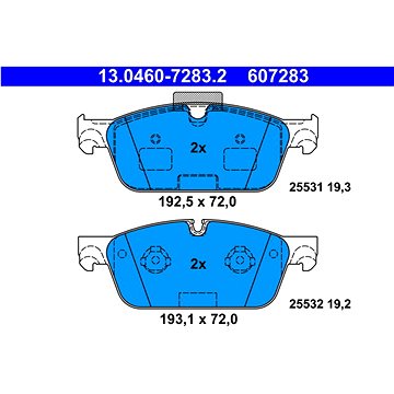 

ATE 607283 Sada brzdových destiček 13.0460-7283.2