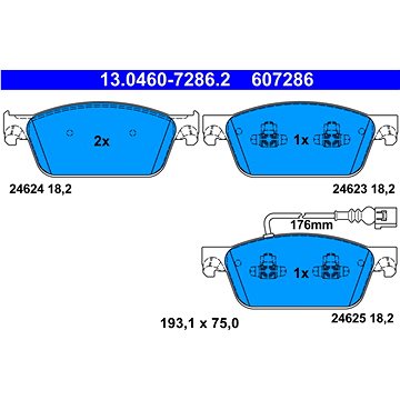 

ATE 607286 Sada brzdových destiček 13.0460-7286.2