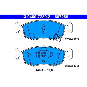 

ATE 607289 Sada brzdových destiček 13.0460-7289.2