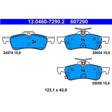 

ATE 607290 Sada brzdových destiček 13.0460-7290.2