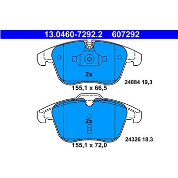 

ATE 607292 Sada brzdových destiček 13.0460-7292.2