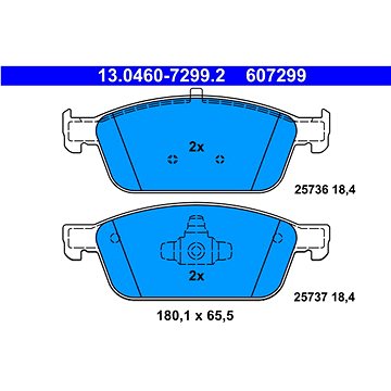 

ATE 607299 Sada brzdových destiček 13.0460-7299.2