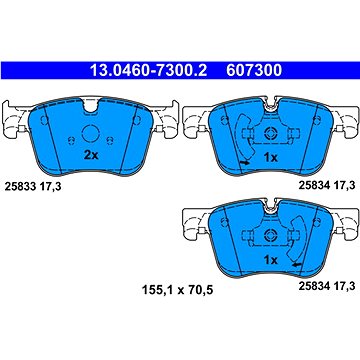 

ATE 607300 Sada brzdových destiček 13.0460-7300.2