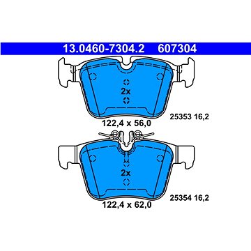

ATE 607304 Sada brzdových destiček 13.0460-7304.2