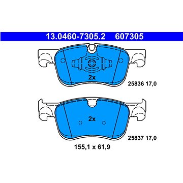 

ATE 607305 Sada brzdových destiček 13.0460-7305.2