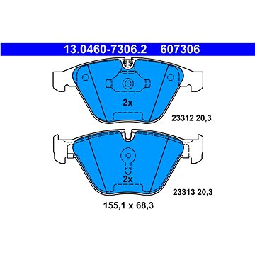 

ATE 607306 Sada brzdových destiček 13.0460-7306.2