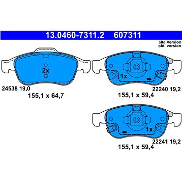 

ATE 607311 Sada brzdových destiček 13.0460-7311.2