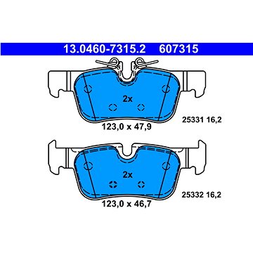 

ATE 607315 Sada brzdových destiček 13.0460-7315.2