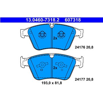 

ATE 607318 Sada brzdových destiček 13.0460-7318.2