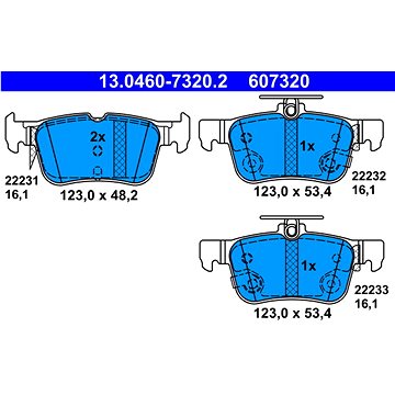 

ATE 607320 Sada brzdových destiček 13.0460-7320.2