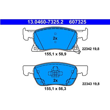 

ATE 607325 Sada brzdových destiček 13.0460-7325.2