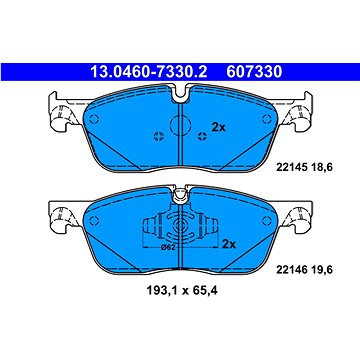 

ATE 607330 Sada brzdových destiček 13.0460-7330.2