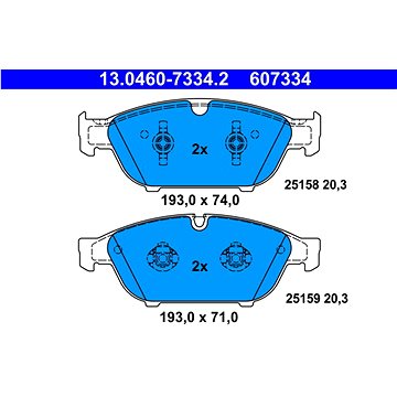 

ATE 607334 Sada brzdových destiček 13.0460-7334.2