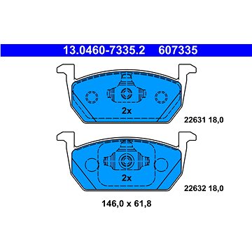 

ATE 607335 Sada brzdových destiček 13.0460-7335.2