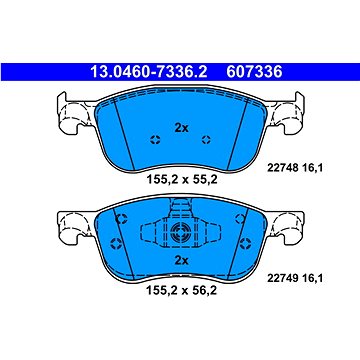 

ATE 607336 Sada brzdových destiček 13.0460-7336.2