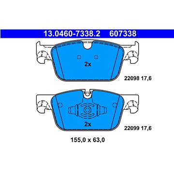 

ATE 607338 Sada brzdových destiček 13.0460-7338.2