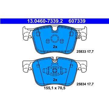 

ATE 607339 Sada brzdových destiček 13.0460-7339.2