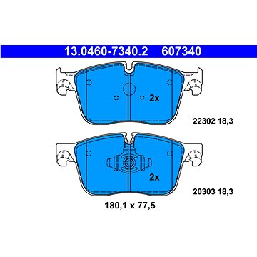 

ATE 607340 Sada brzdových destiček 13.0460-7340.2