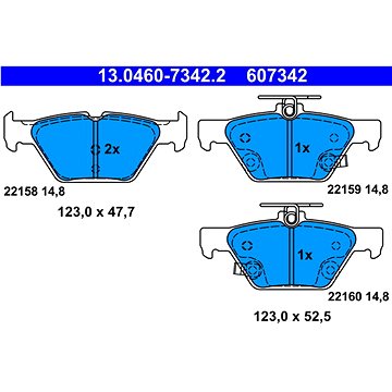 

ATE Sada brzdových destiček 13.0460-7342.2