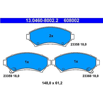 

ATE 608002 Sada brzdových destiček 13.0460-8002.2