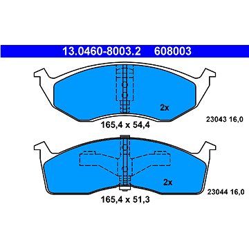 

ATE 608003 Sada brzdových destiček 13.0460-8003.2