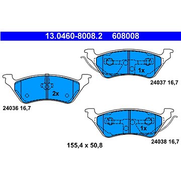 

ATE 608008 Sada brzdových destiček 13.0460-8008.2
