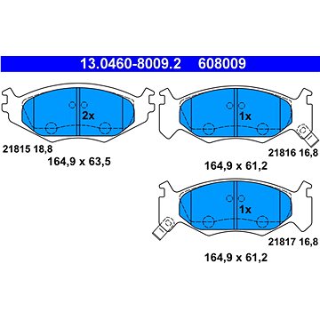 

ATE 608009 Sada brzdových destiček 13.0460-8009.2