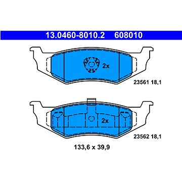 

ATE 608010 Sada brzdových destiček 13.0460-8010.2