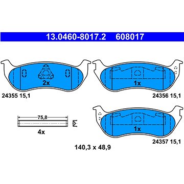 

ATE 608017 Sada brzdových destiček 13.0460-8017.2