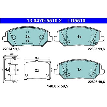

ATE Brzdové destičky 13.0470-5510.2