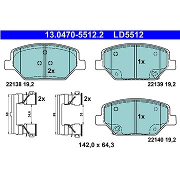 

ATE Sada brzdových destiček 13.0470-5512.2
