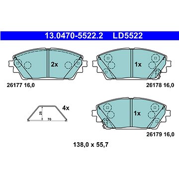 

ATE Brzdové destičky 13.0470-5522.2