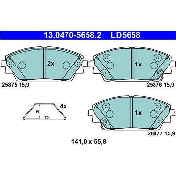 

ATE Brzdové destičky 13.0470-5658.2