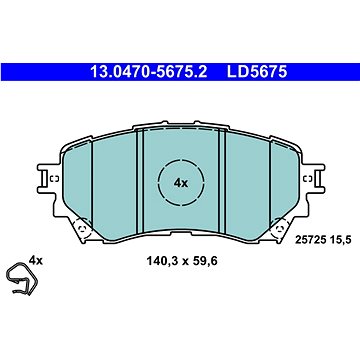 

ATE Sada brzdových destiček 13.0470-5675.2